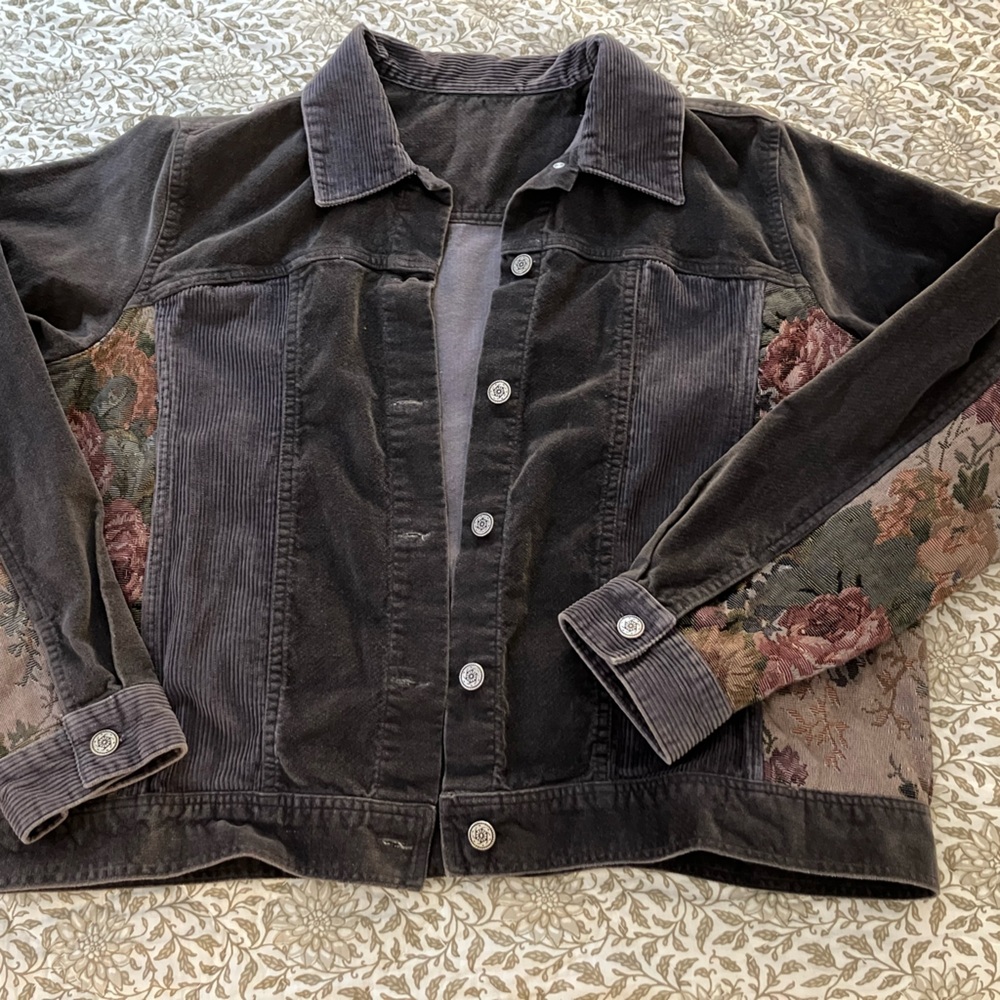 Floral Patchwork Corduroy Jacket